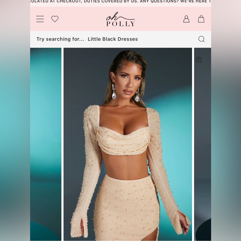 Oh Polly Lime Beaded Two-Piece Set